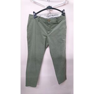 Chinos Women's Green EUC Flat front
